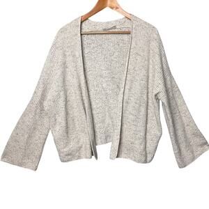 Everlane Wool Open Front Cardigan Wide Sleeve Oatmeal Layering M Fall Cozy